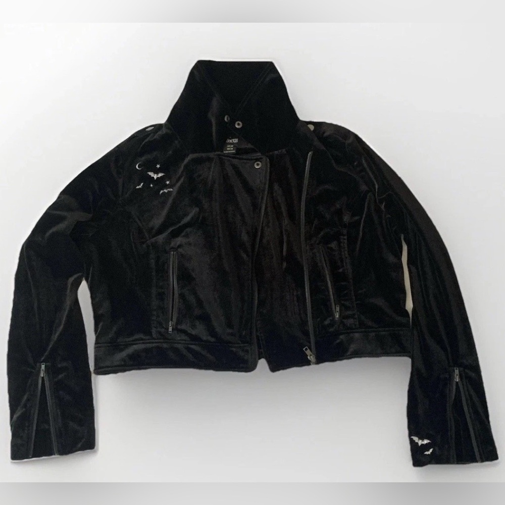 ModCloth x Collectif My Nocturnal Soul Velvet Moto Jacket US Size 16 - XL approx
